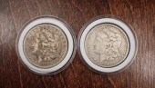 TWO CARSON CITY SILVER MORGAN