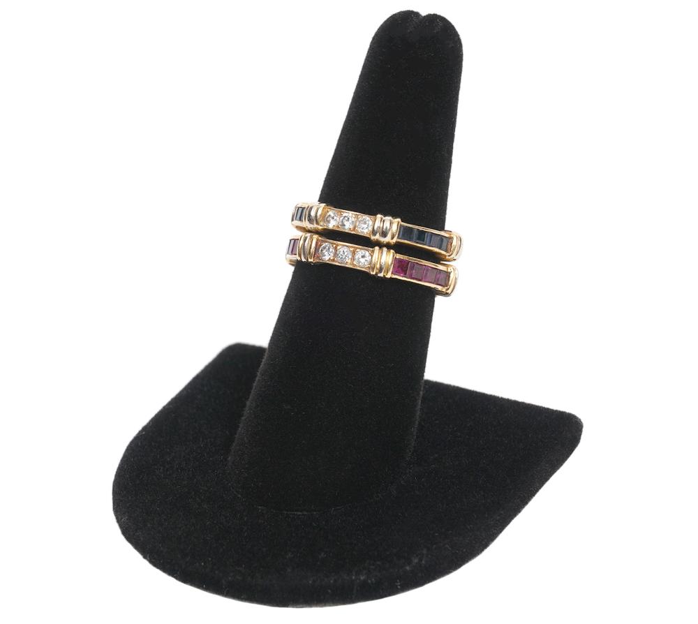 TWO CARTIER SAPPHIRE, RUBY &