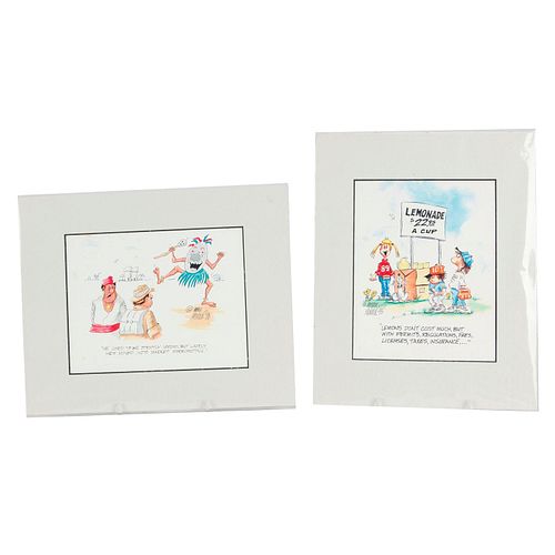 TWO CARTOON PRINTS BY ARTIST BILL
