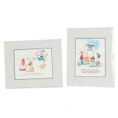 TWO CARTOON PRINTS BY ARTIST B