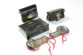 TWO CARTRIDGE BOXES AND A PAIR