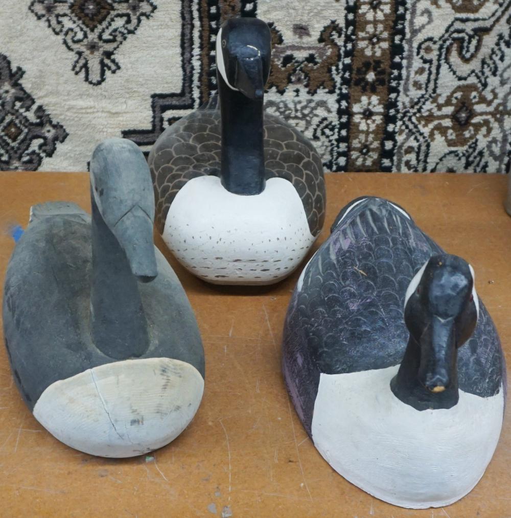 TWO CARVED AND DECORATED WOOD AND