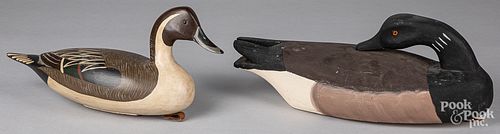TWO CARVED AND PAINTED DUCK