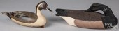 TWO CARVED AND PAINTED DUCK DE