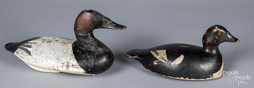 TWO CARVED AND PAINTED DUCK