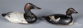 TWO CARVED AND PAINTED DUCK DE