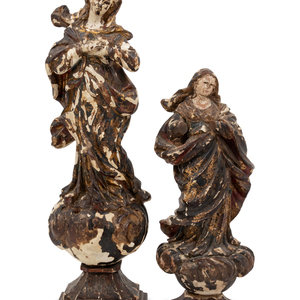Two Carved and Painted Figures of