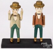 TWO CARVED AND PAINTED FIGURES