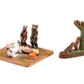 Two Carved and Painted Folk Ar