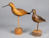 TWO CARVED AND PAINTED SHOREBI