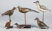 TWO CARVED AND PAINTED SHOREBI