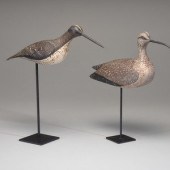 Two Carved and Painted Wood Sh