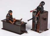 TWO CARVED AND PAINTED WOOD KO