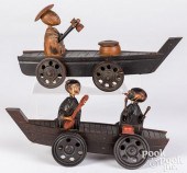 TWO CARVED AND PAINTED WOOD KO