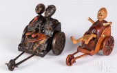 TWO CARVED AND PAINTED WOOD KO
