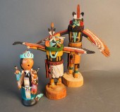 TWO CARVED AND PAINTED WOOD KA