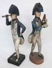 TWO CARVED AND POLYCHROMED FRE