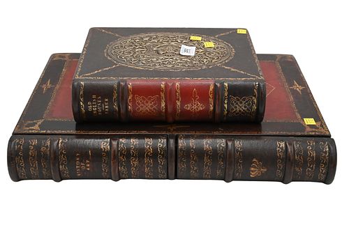 TWO CARVED BOOK BOXESTwo Carved