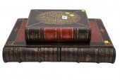 TWO CARVED BOOK BOXESTwo Carve