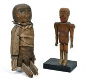 TWO CARVED FOLK ART FIGURES. A