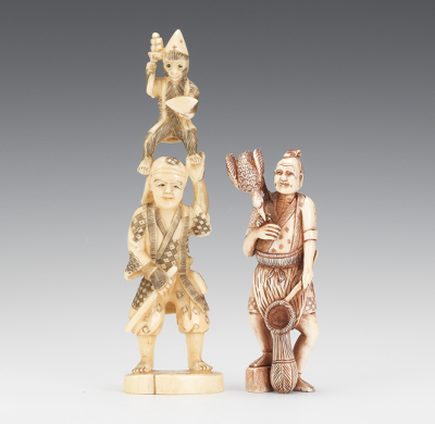 Two Carved Ivory Figures with