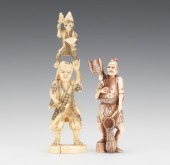 Two Carved Ivory Figures with