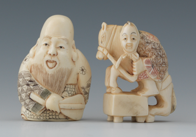 Two Carved Ivory Netsuke