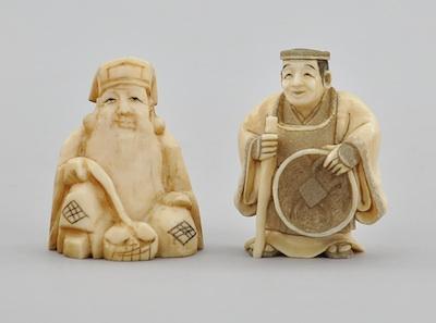 Two Carved Ivory Netsukes A