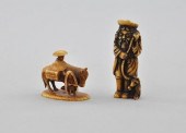 Two Carved Ivory Netsukes Carv