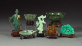 Two Carved Jade Figures,  one