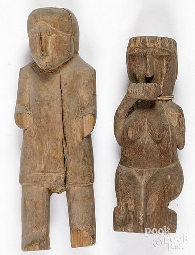 TWO CARVED KACHINASTwo carved