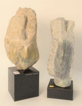 TWO CARVED MARBLE BUSTS, EACH