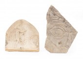 TWO CARVED MARBLE RELIEF PLAQU