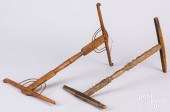 TWO CARVED NIDDY NODDIES, 19TH