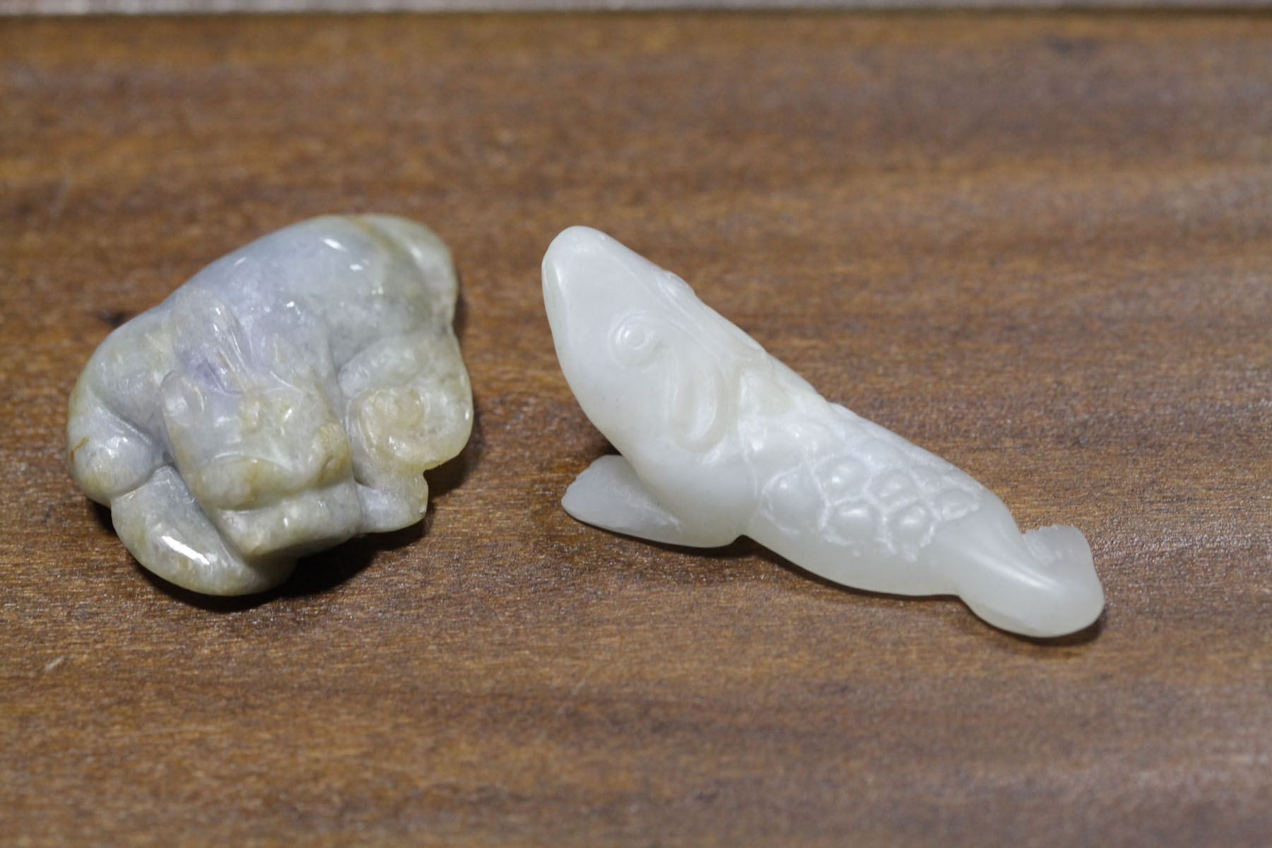 TWO CARVED STONES.  Asian  20th