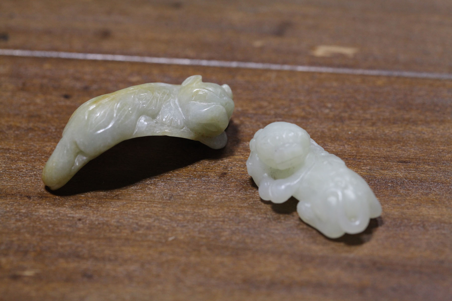 TWO CARVED STONES.  Asian  20th