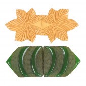 TWO CARVED VINTAGE BAKELITE BE
