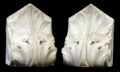 TWO CARVED WHITE MARBLE ARCHIT