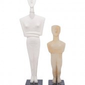 Two Carved White Marble Replic
