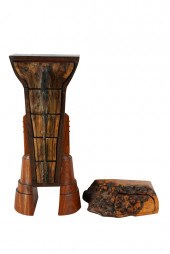 TWO CARVED WOOD BOXESone with