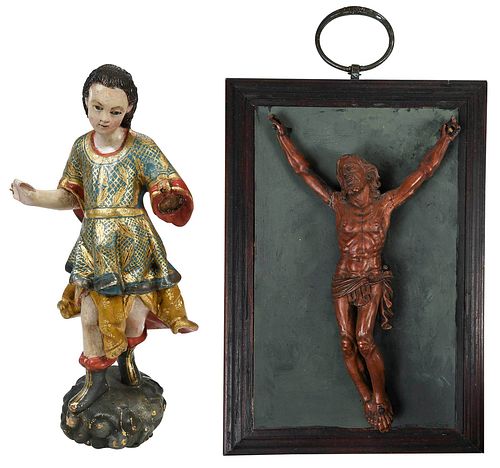TWO CARVED WOOD DEVOTIONAL