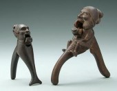 Two carved wood nutcrackers: 1