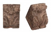 TWO CARVED WOODEN ARCHITECTURA