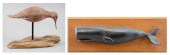 TWO CARVED WOODEN ITEMS 20TH C