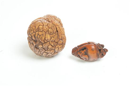 TWO CARVINGS.  Asian  late