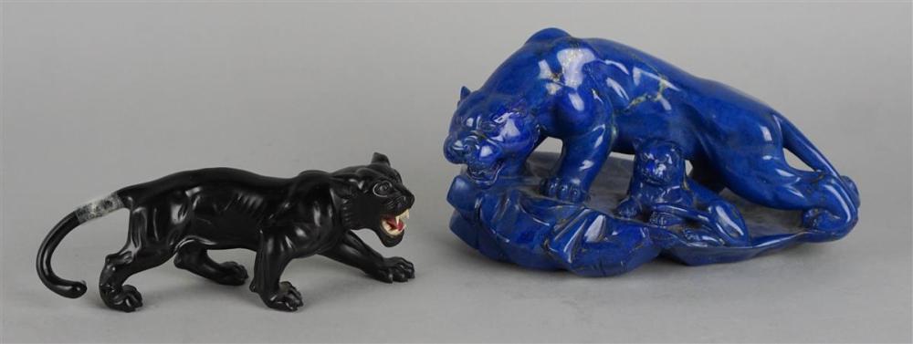 TWO CARVINGS OF LIONSTWO CARVINGS