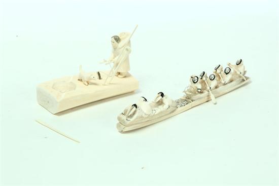 TWO CARVINGS.  Twentieth century.