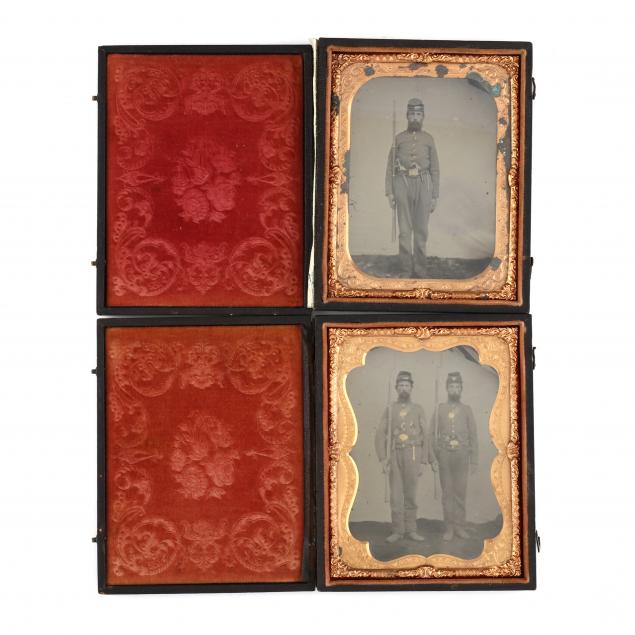 TWO CASED QUARTERPLATE TINTYPES