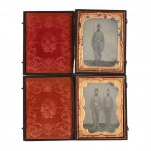 TWO CASED QUARTERPLATE TINTYPE