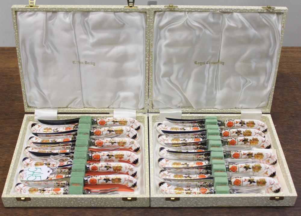 TWO CASED ROYAL CROWN DERBY IMARI